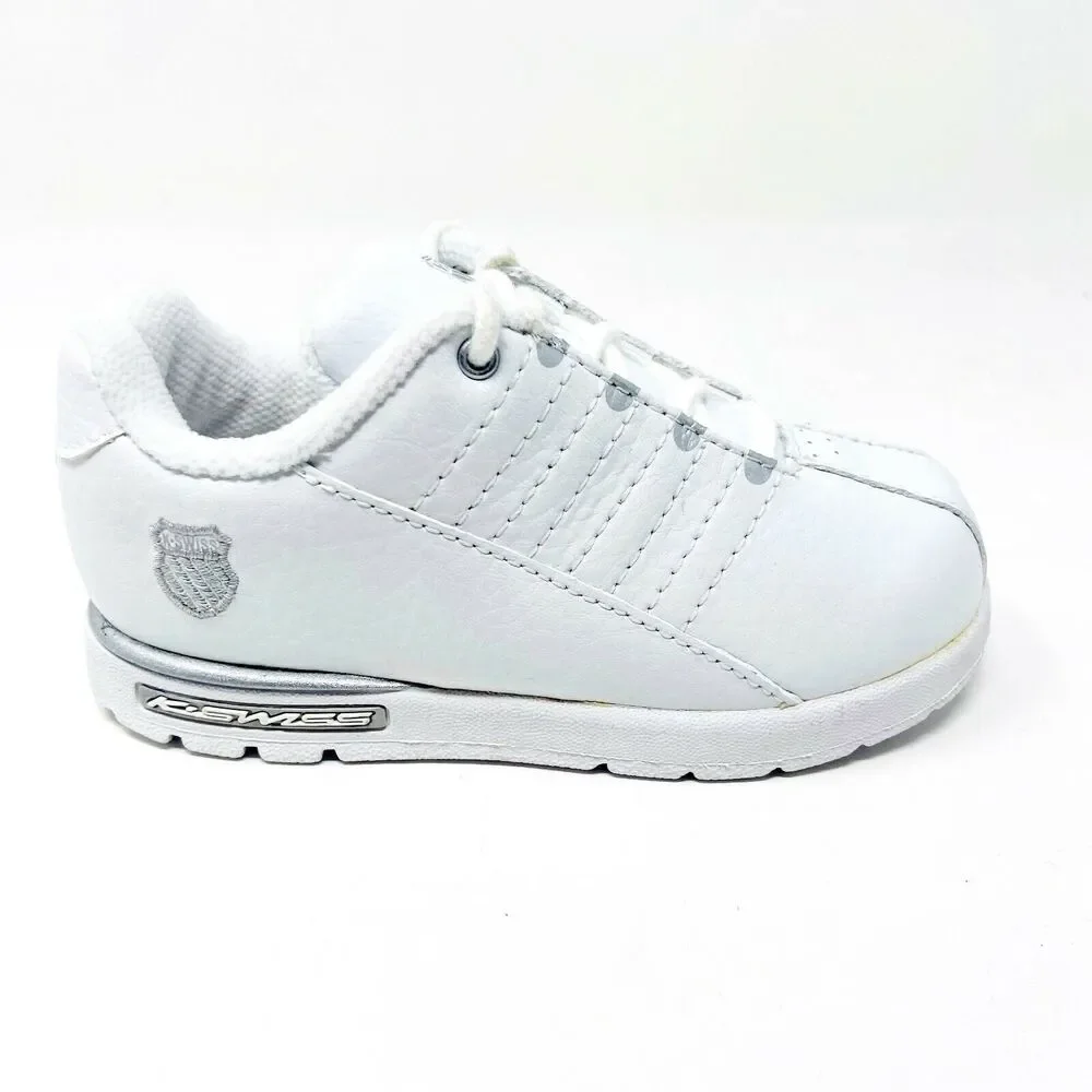 K-Swiss Denrock White Platinum Infant Baby Casual Sneakers 21281147